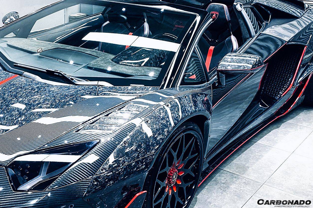2011-2021 Lamborghini Aventador LP700 Coupe/Roadster OEM Style Dry Carbon Fiber Mirror Cover Replacement - Carbonado Aero