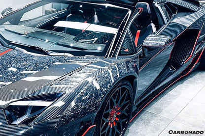 2011-2021 Lamborghini Aventador LP700 Coupe/Roadster OEM Style Dry Carbon Fiber Mirror Cover Replacement - Carbonado Aero