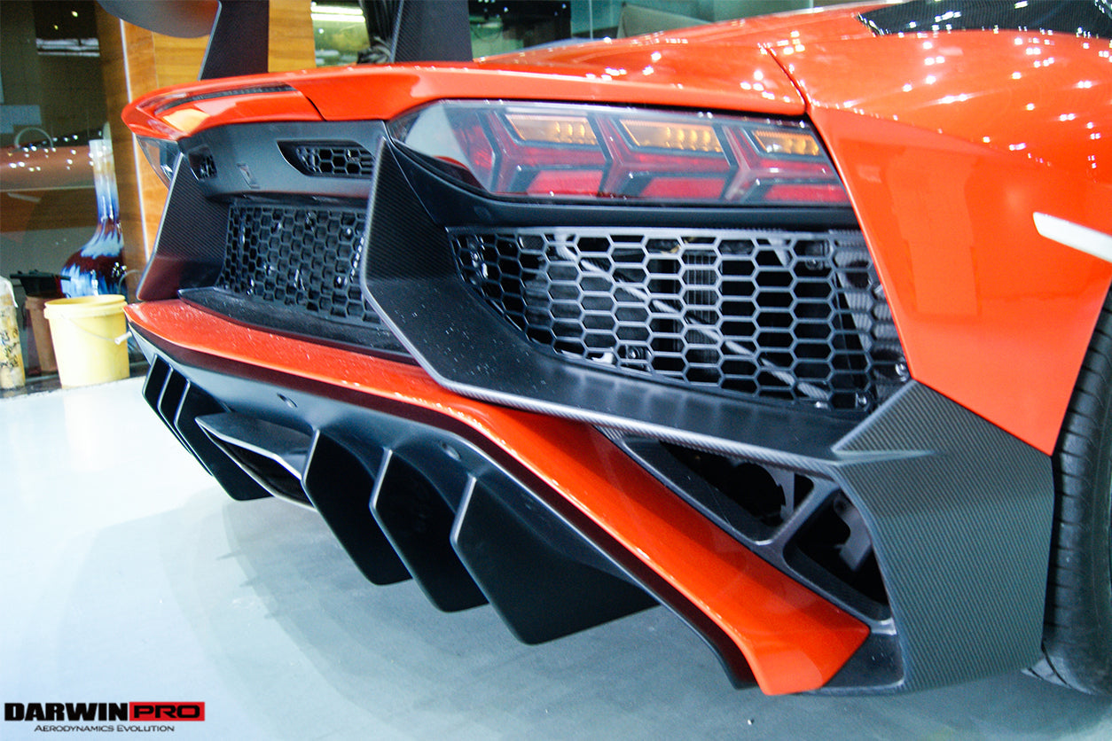 2011-2016 Lamborghini Aventador LP700 LP740 Coupe/Roadster SV Style Rear Bumper - DarwinPRO Aerodynamics