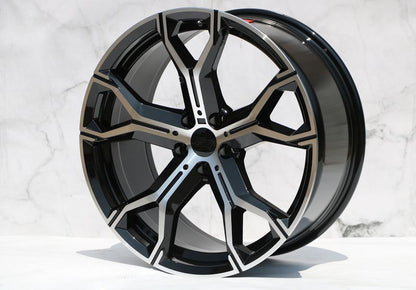 E702 Black Machined Face 20x10.5 ET40 5.120 - Square Set (4 Wheels)