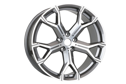 E702 Gunmetal Machined Face 20in Staggered Set 9.0 ET37 / 10.5 ET40 5.120 (4 Wheels)