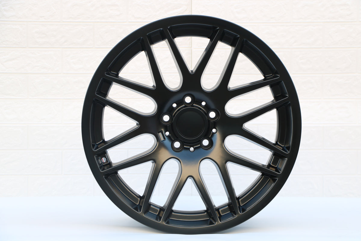E703 Satin Black 18in Staggered Set 8.0 ET35 / 9.0 ET35 5.120 (4 Wheels)