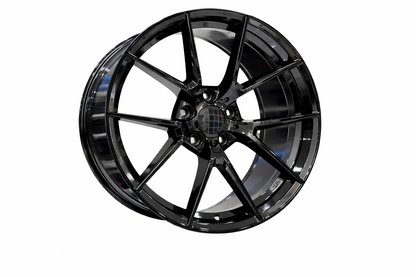 E705 Gloss Black 22in Staggered Set 10.0 ET35 / 11.0 ET35 5.112 (4 Wheels)