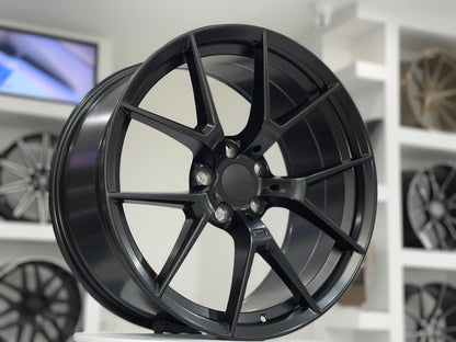 E705 Satin Black 19in Staggered Set 8.5 ET35 / 9.5 ET35 5.120 (4 Wheels)