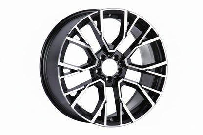 E706 Black Machined Face 22x10.5 ET40 5.112 - Square Set (4 Wheels)