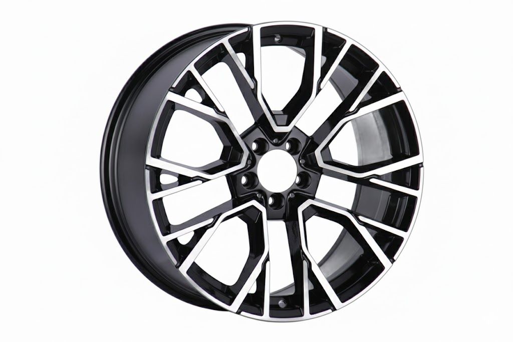 E706 Black Machined Face 22x9.5 ET32 5.112 - Square Set (4 Wheels)