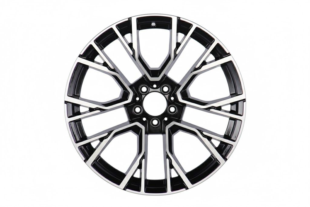 E706 Black Machined Face 22x9.5 ET35 5.120 - Square Set (4 Wheels)