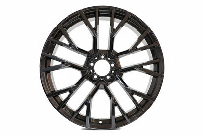 E706 Gloss Black 22in Staggered Set 9.5 ET32 / 10.5 ET35 5.112 (4 Wheels)