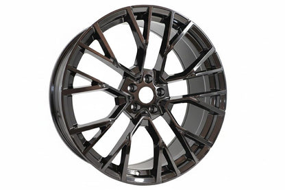 E706 Gloss Black 22in Staggered Set 9.5 ET32 / 10.5 ET35 5.112 (4 Wheels)