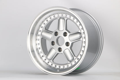 E708 Silver Machined Lip 17x9 ET27 5x120 – (Square Set of 4)