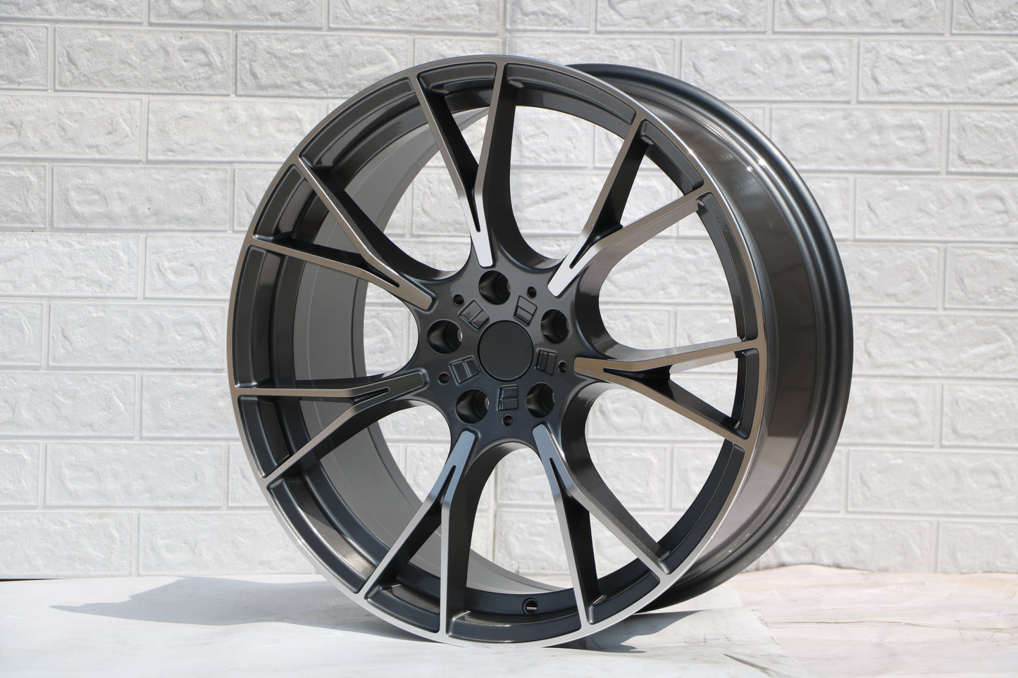 E712 Gunmetal Machined Face 20x9.5 ET35 5.120 - Square Set (4 Wheels)