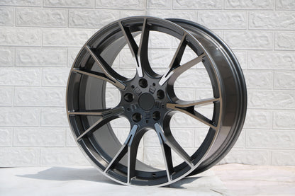E712 Gunmetal Machined Face 20in Staggered Set 8.5 ET35 / 9.5 ET35 5.120 (4 Wheels)