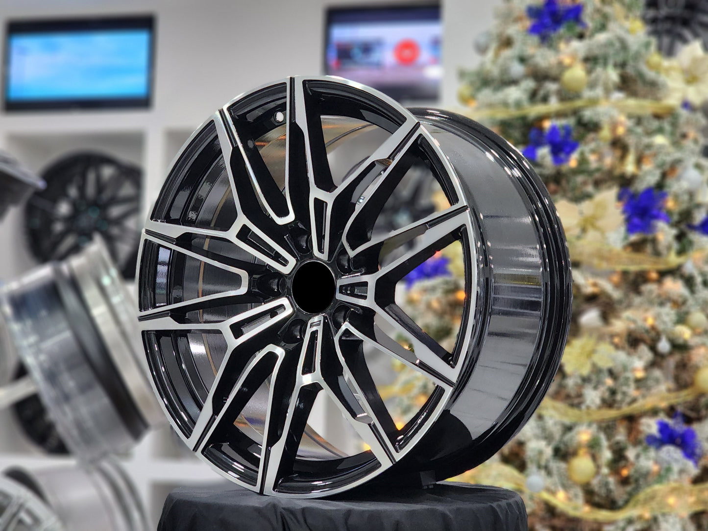 E714 Black Machined Face 18x9.0 ET35 5.120 - Square Set (4 Wheels)