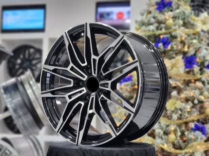 E714 Black Machined Face 18x9.0 ET35 5.120 - Square Set (4 Wheels)