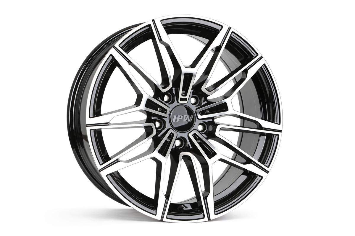 E714 Black Machined Face 19in Staggered Set 8.0 ET35 / 9.0 ET35 5.120 (4 Wheels)