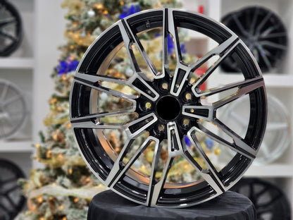 E714 Black Machined Face 18x9.0 ET35 5.120 - Square Set (4 Wheels)