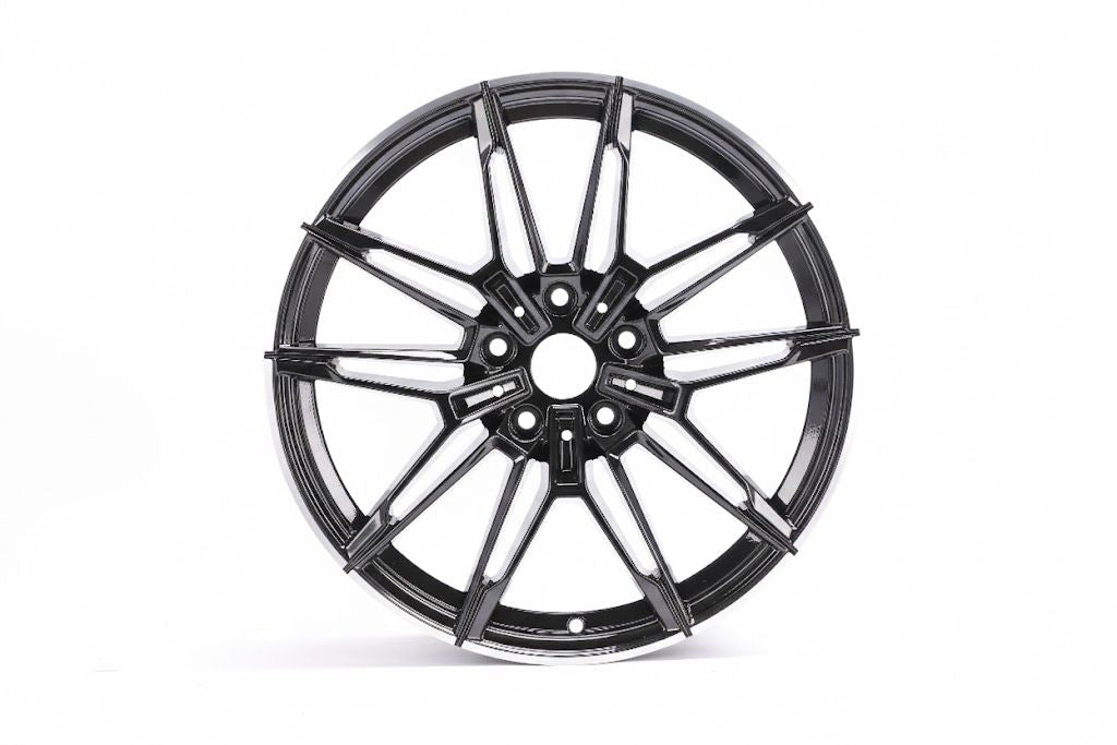 E714 Black Machined Lip 18x8.5 ET35 5x112 – (Square Set of 4)