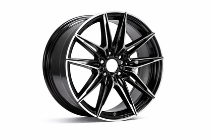 E714 Black Machined Lip 18x8.5 ET35 5x112 – (Square Set of 4)