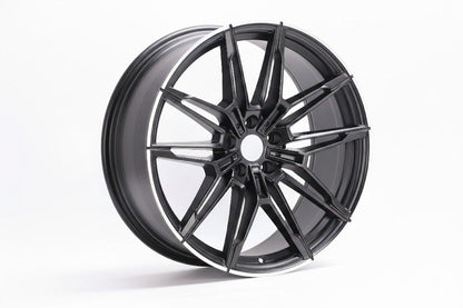 E714 Satin Black Machined Lip 20x9.5 ET40 5x120 – (Square Set of 4)