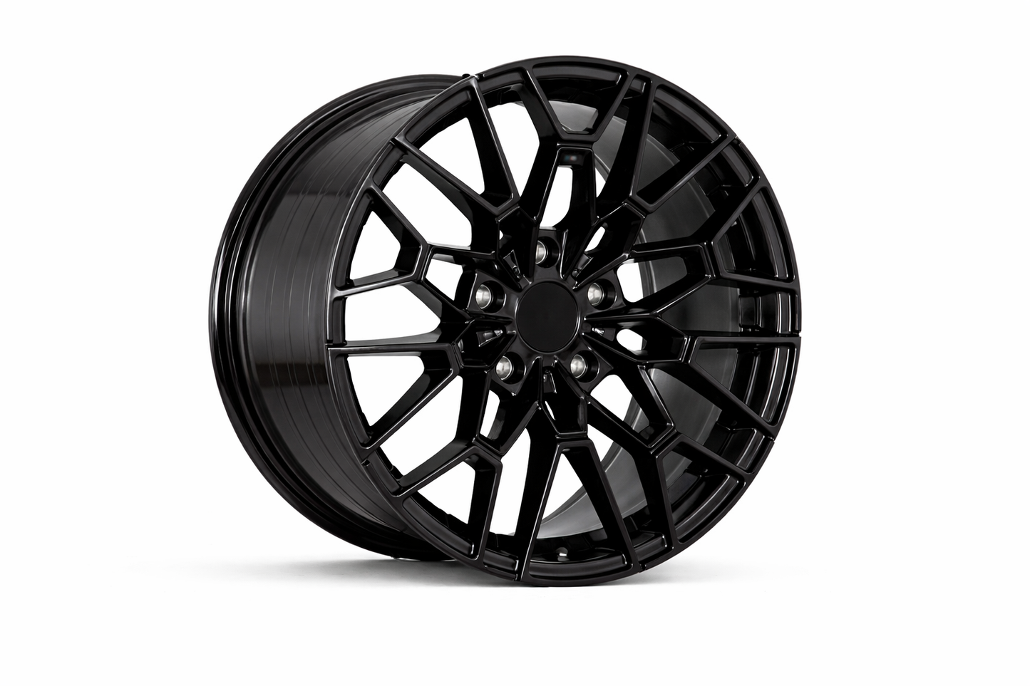 E717 Gloss Black 20in Staggered Set 8.5 ET28 / 9.5 ET40 5.112 (4 Wheels)