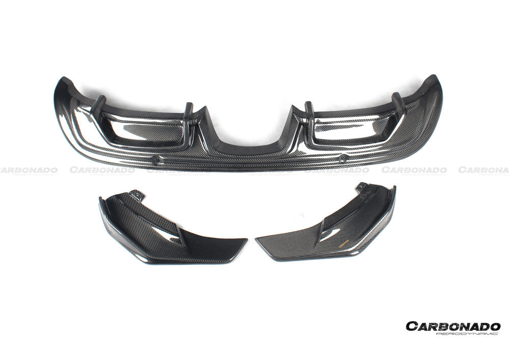 2017-2023 Porsche 718 Cayman/Boxster AM Style Carbon Fiber Rear Lip w/ Caps - Carbonado