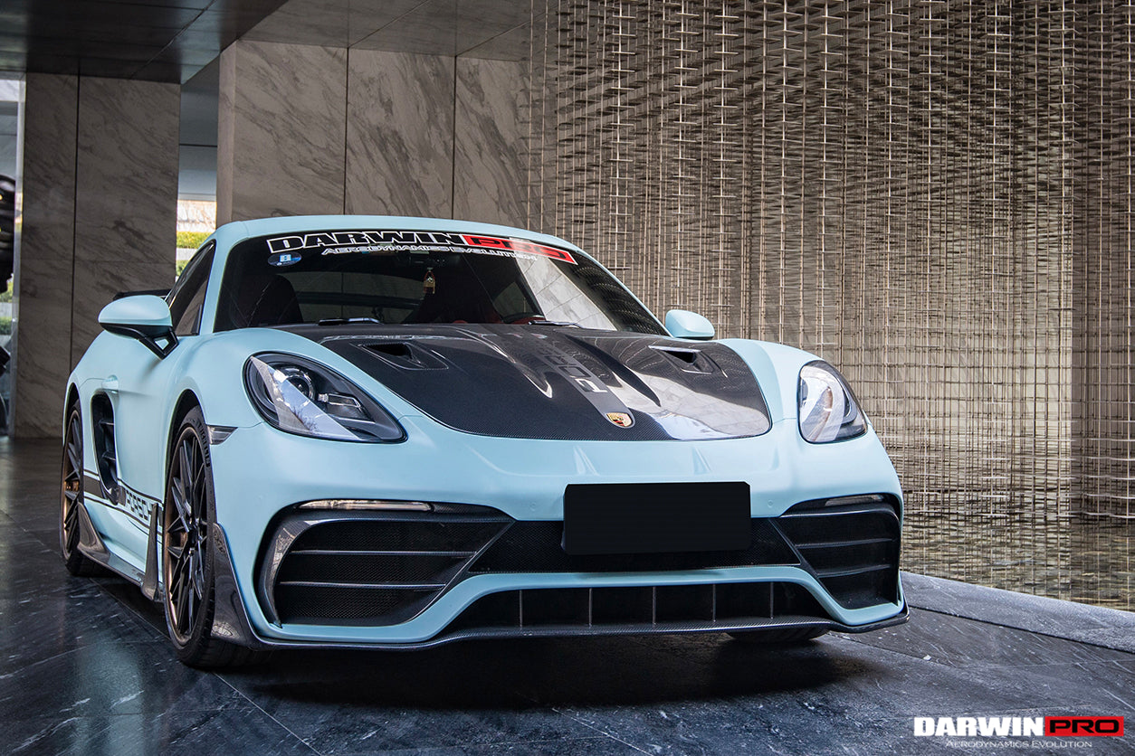 2016-2023 Porsche 718 Cayman/Boxster BKSS Style Partial Carbon Fiber Front Bumper - DarwinPRO Aerodynamics