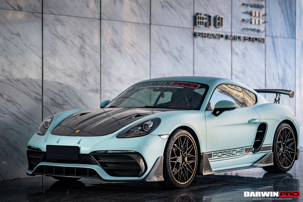 2016-2023 Porsche 718 Cayman/Boxster BKSS Style Partial Carbon Fiber Front Bumper - DarwinPRO Aerodynamics
