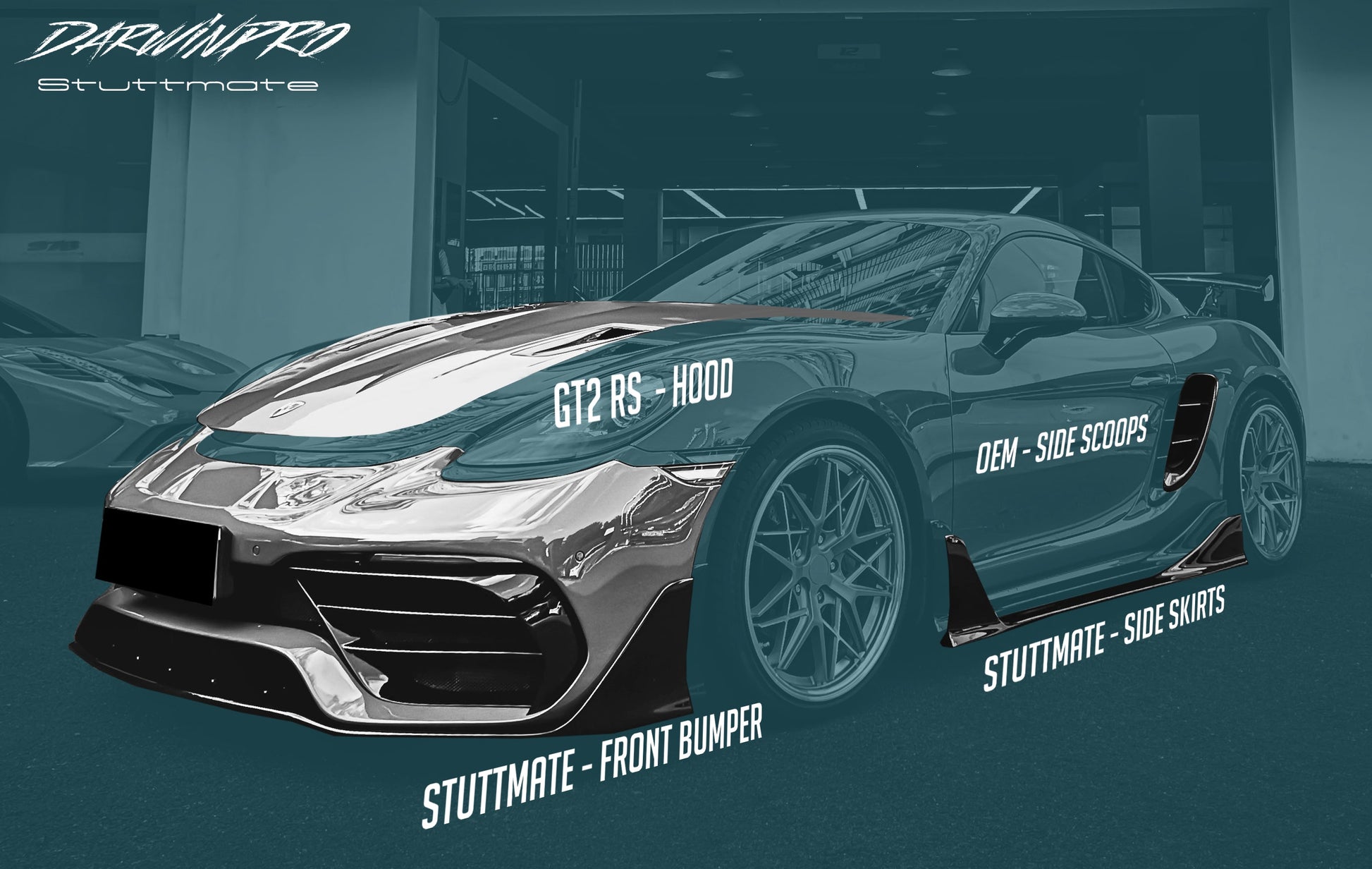 2016-2023 Porsche 718 Cayman/Boxster BKSS Style Partial Carbon Fiber Full Body Kit - DarwinPRO Aerodynamics
