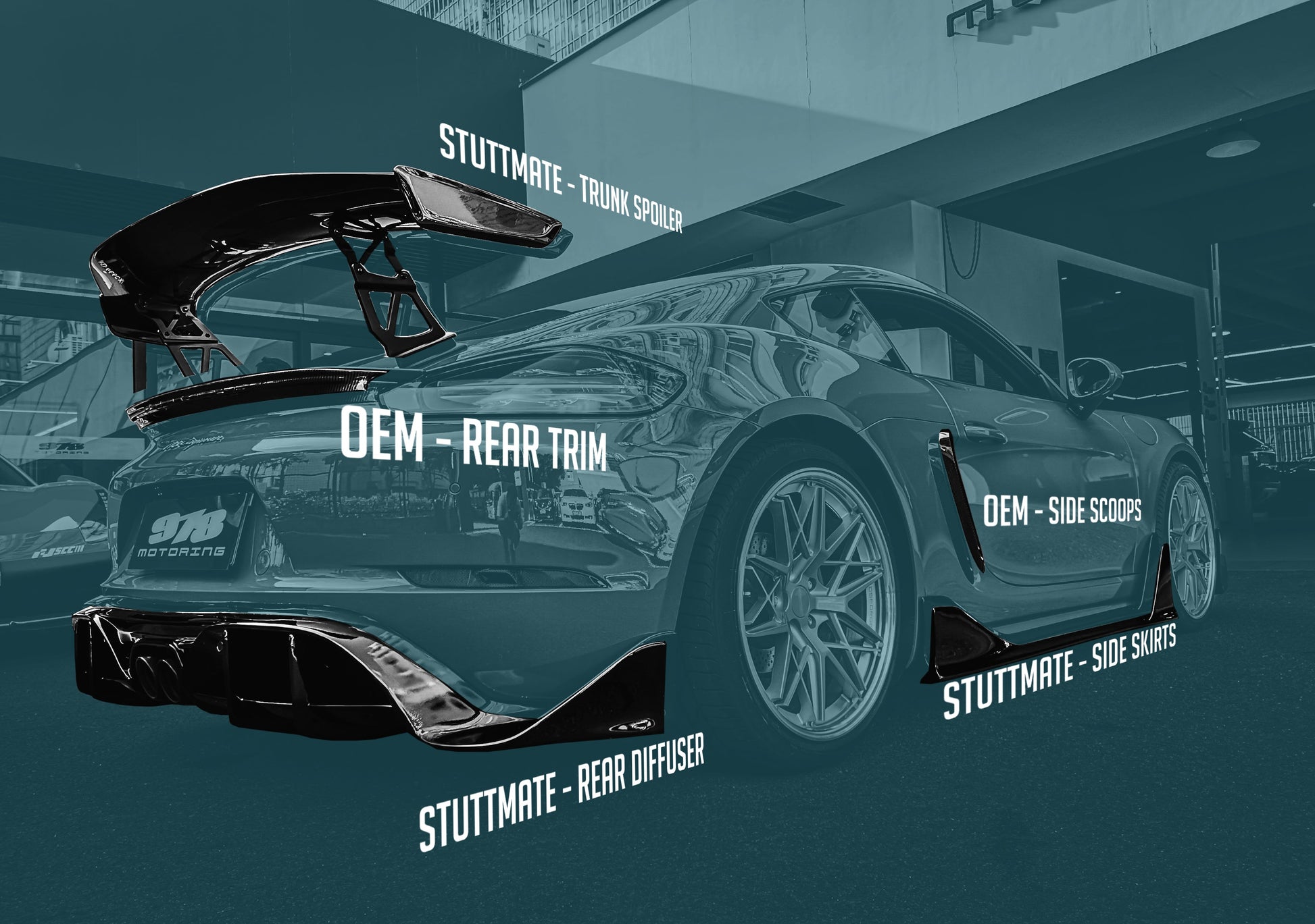 2016-2023 Porsche 718 Cayman/Boxster BKSS Style Partial Carbon Fiber Full Body Kit - DarwinPRO Aerodynamics