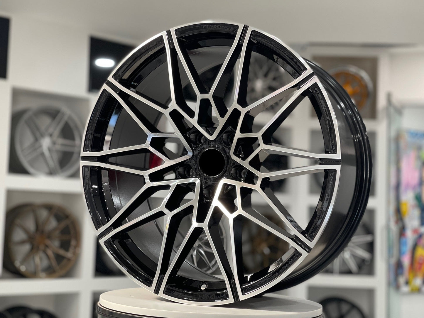 E718 Black Machined Face 19x8.0 ET35 5.120 - Square Set (4 Wheels)