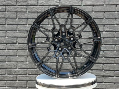 E718 Gloss Black 19x8.0 ET25 5.112 - Square Set (4 Wheels)