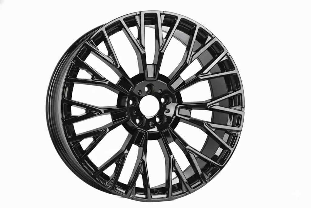 E721 Gloss Black 22in Staggered Set 9.5 ET32 / 10.5 ET35 5.112 (4 Wheels)