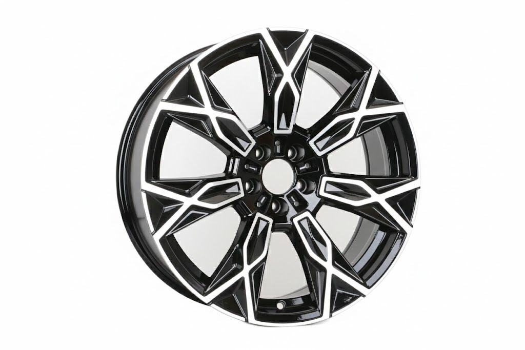 E722 Black Machined Face 20x8.5 ET25 5x112 - Square Set (4 Wheels)