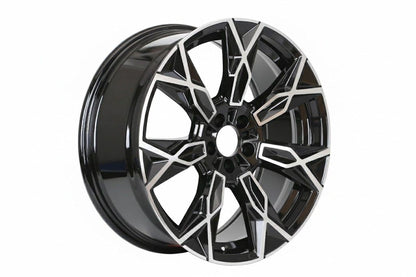 E722 Black Machined Face 20x8.5 ET25 5x112 - Square Set (4 Wheels)
