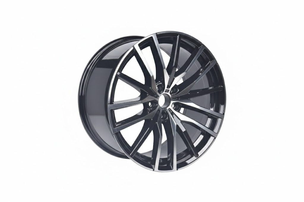 E726 Black Machined Face 20x11.0 ET35 5.112 - Square Set (4 Wheels)