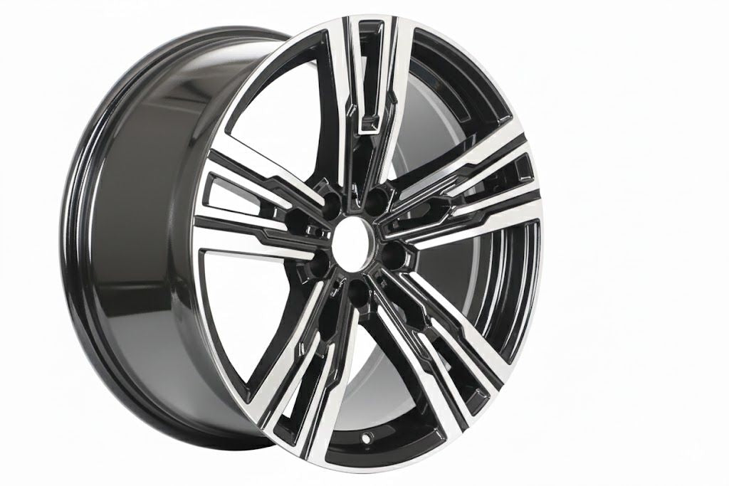 E723 Black Machined Face 20x10.0 ET41 5.112 - Square Set (4 Wheels)