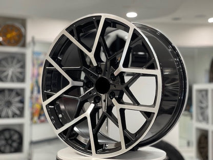 E733 Black Machined Face 20x9.5 ET35 5.120 - Square Set (4 Wheels)