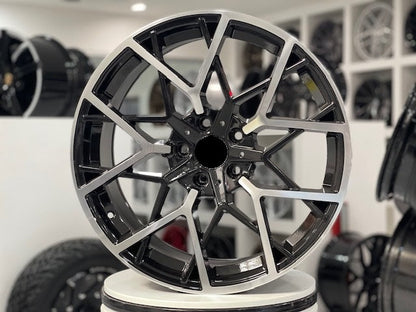 E733 Black Machined Face 20x9.5 ET35 5.120 - Square Set (4 Wheels)
