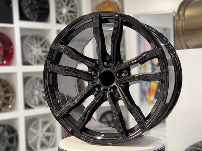 E735 Gloss Black 20x11.0 ET35 5.120 - Square Set (4 Wheels)