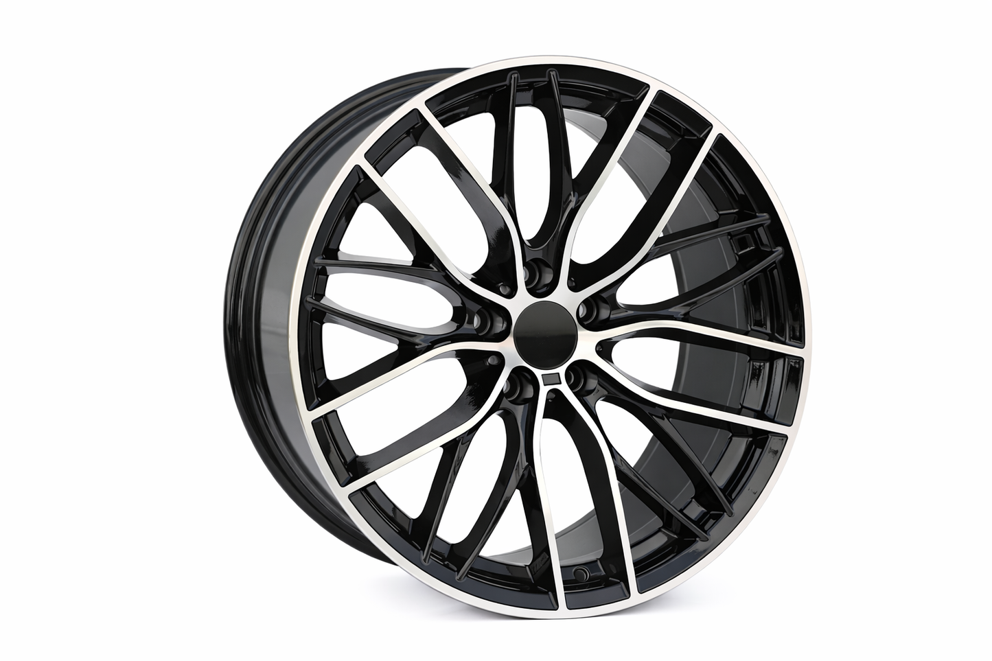 E740 Black Machined Face 20x8.5 ET35 5.120 - Square Set (4 Wheels)