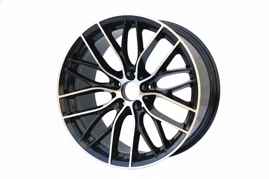 E740 Black Machined Face 20x8.5 ET35 5.120 - Square Set (4 Wheels)