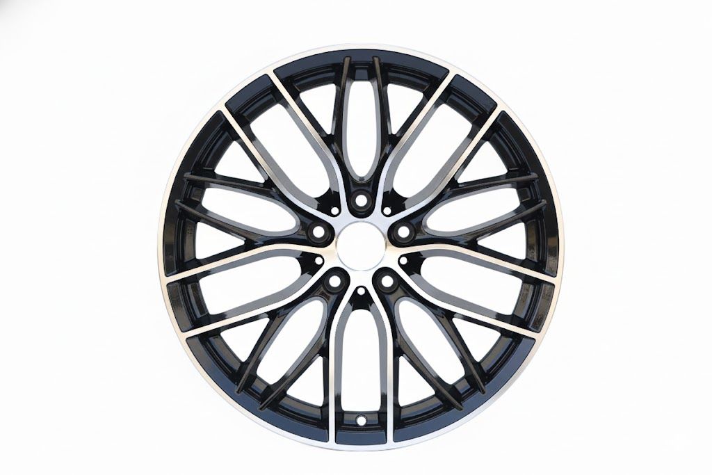 E740 Black Machined Face 20x8.5 ET35 5.120 - Square Set (4 Wheels)