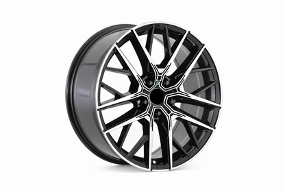 E744 Black Machined Face 18x8.0 ET50 5.112 - Square Set (4 Wheels)