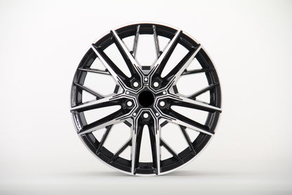 E744 Black Machined Face 18x8.0 ET50 5.112 - Square Set (4 Wheels)