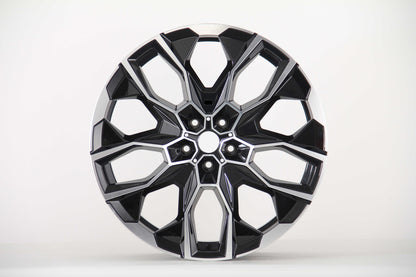 E746 Black Machined Face 22x9.5 ET37 5.120 - Square Set (4 Wheels)