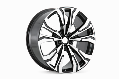E747 Black Machined Face 21x10.5 ET40 5.112 - Square Set (4 Wheels)