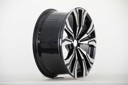 E747 Black Machined Face 22x10.5 ET38 5.112 - Square Set (4 Wheels)