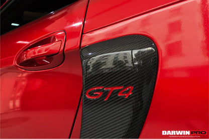 2012-2016 Porsche 981 Boxster/Cayman GT4 Style Carbon Fiber Quarter Panel Side Scoops - DarwinPRO Aerodynamics