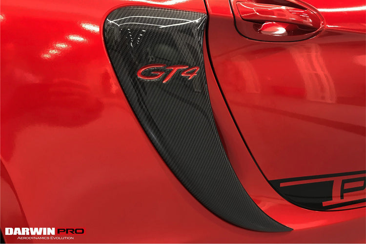 2012-2016 Porsche 981 Boxster/Cayman GT4 Style Carbon Fiber Quarter Panel Side Scoops - DarwinPRO Aerodynamics