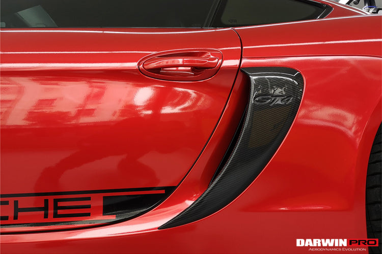 2012-2016 Porsche 981 Boxster/Cayman GT4 Style Carbon Fiber Quarter Panel Side Scoops - DarwinPRO Aerodynamics
